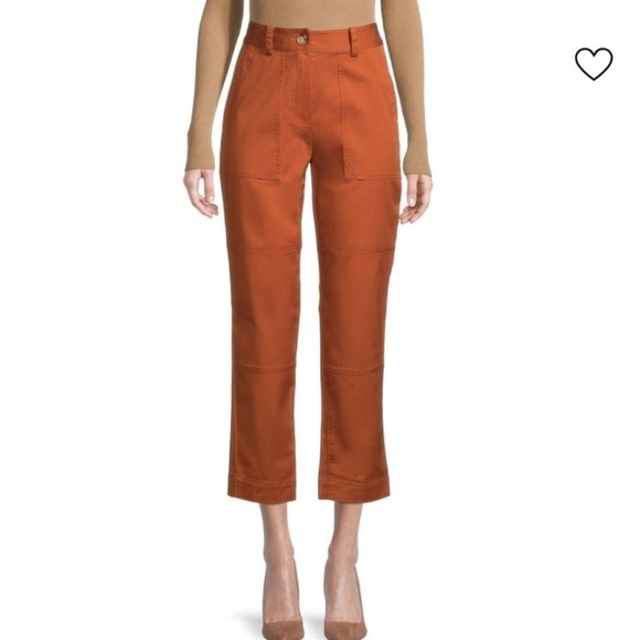 10 Crosby Derek Lam Pants - Derek Lam 10 Crosby Therese Cropped Straight Leg Trouser Pants cinnamon D-17